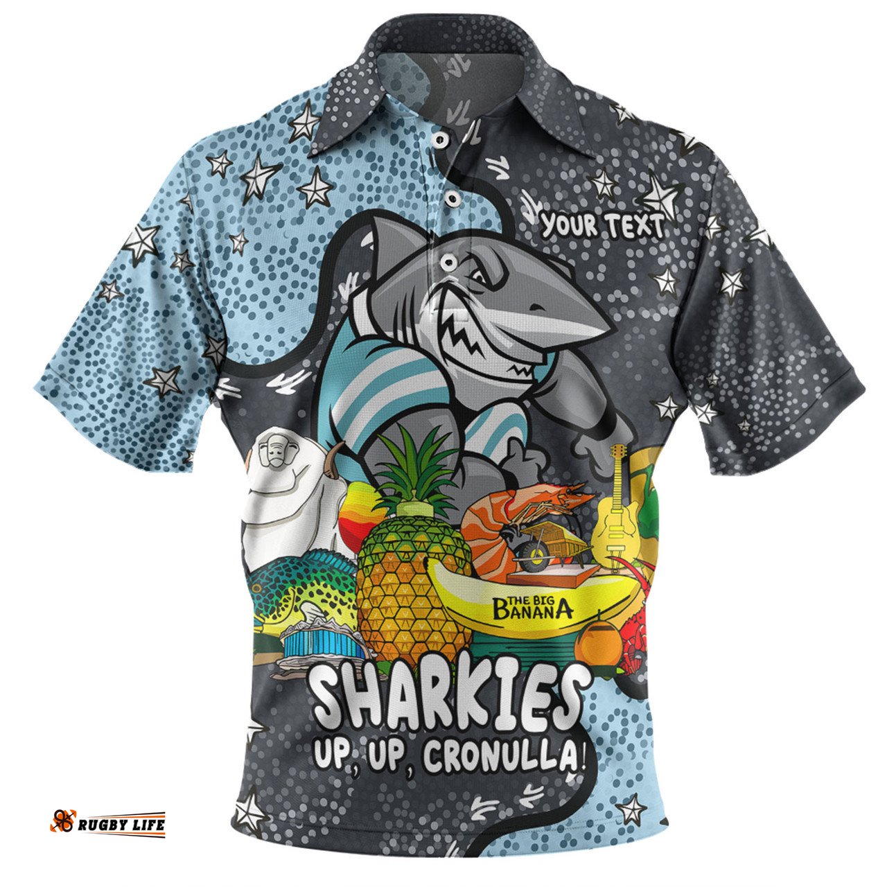 Amazing Aussie Cronulla Sutherland Sharks Custom Australian Big Things Polo Shirt