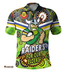 Amazing Aussie Canberra Raiders Naidoc Week Custom Raiders Naidoc For Our Elders Dot Art Style Polo Shirt