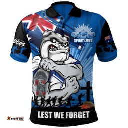 Amazing Aussie Canterbury Bankstown Bulldogs Fearless ANZAC Defender Polo Shirt