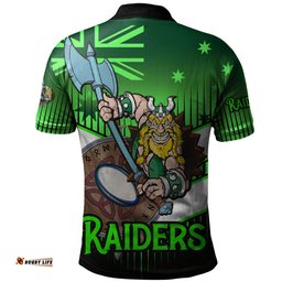 Amazing Aussie Canberra Raiders Canberra Raiders Mascot With Australia Flag Polo Shirt