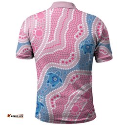 Amazing Aussie CUSTOM KID Australia Turtles Aboriginal Custom Dreamtime River And Turtles Dot Art Painting Pink Polo Shirt