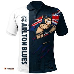 Amazing Aussie Carlton Burning Passion Of Power Scratch Style Polo Shirt
