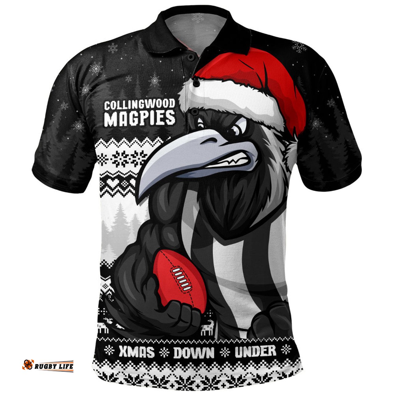 Amazing Aussie Collingwood Merry Christmas Down Under Footy Power Style Polo Shirt