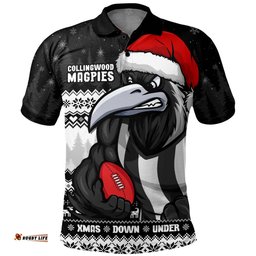 Amazing Aussie Collingwood Merry Christmas Down Under Footy Power Style Polo Shirt