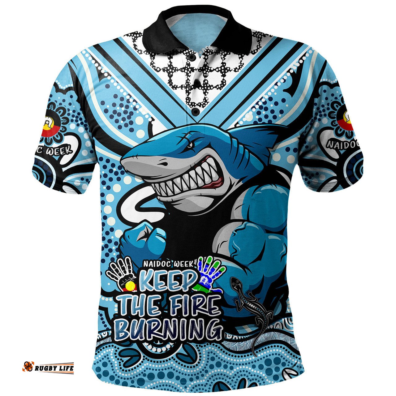 Amazing Aussie Cronulla Sutherland Sharks Aboriginal Inspired Naidoc Week Custom For Die Hard Fan Supporters Polo Shirt