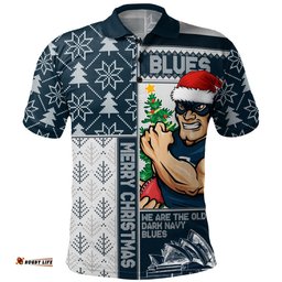 Amazing Aussie Carlton Merry Christmas Knit Style Festive Spirit Polo Shirt
