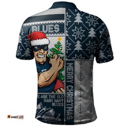 Amazing Aussie Carlton Merry Christmas Knit Style Festive Spirit Polo Shirt