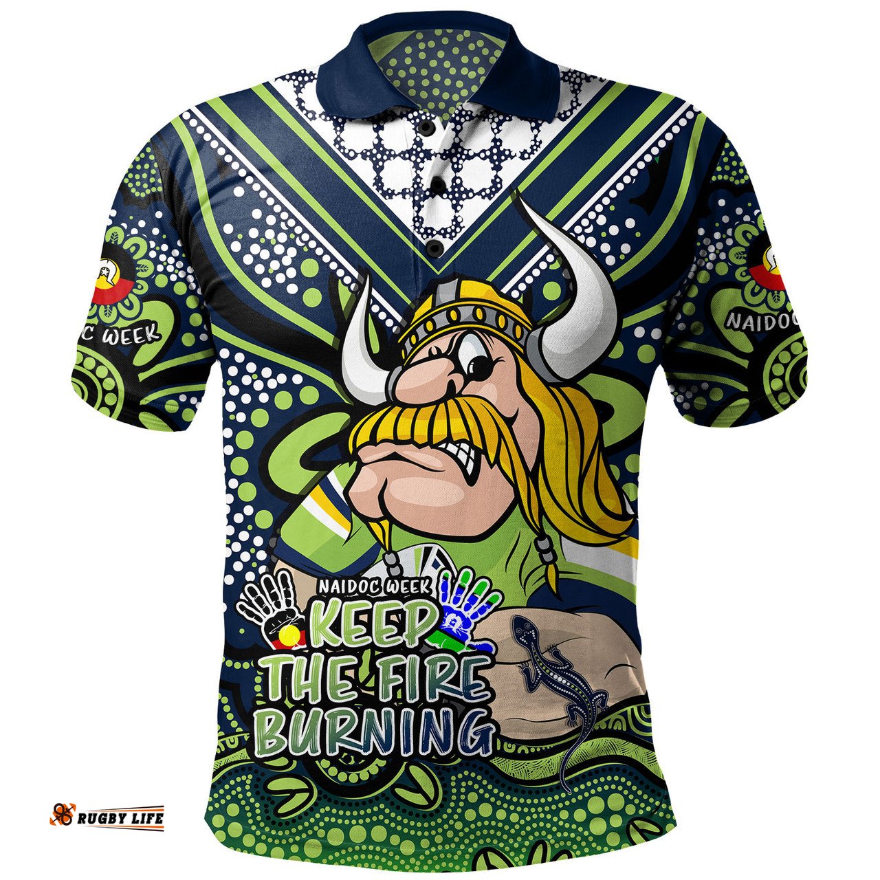 Amazing Aussie Canberra Raiders Aboriginal Inspired Naidoc Week Custom For Die Hard Fan Supporters Polo Shirt