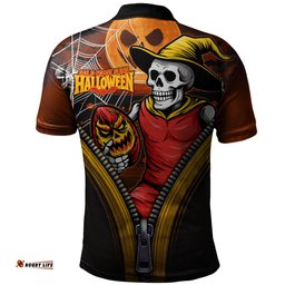 Amazing Aussie Gold Coast SUNS Halloween Night Reaper Zipper Polo Shirt