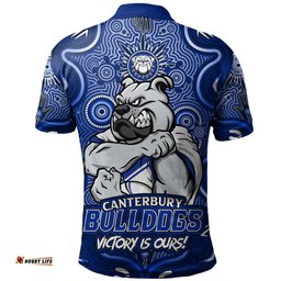 Amazing Aussie Canterbury Bankstown Bulldogs Aboriginal Pattern Inspired Victory Is Ours Polo Shirt