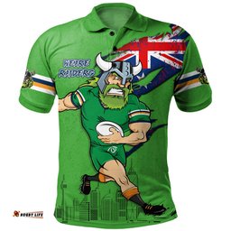 Amazing Aussie Canberra Raiders Custom For Die Hard Fan Australia Flag Scratch Style Polo Shirt
