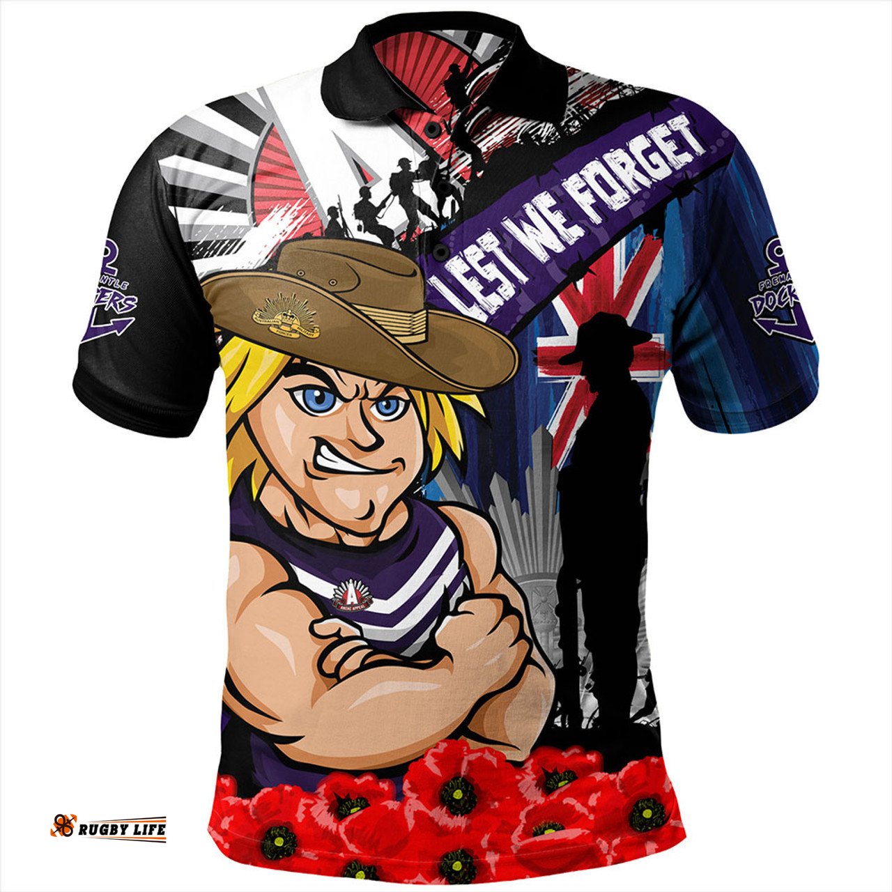 Amazing Aussie Fremantle Anzac Day Honor United In Spirit Polo Shirt