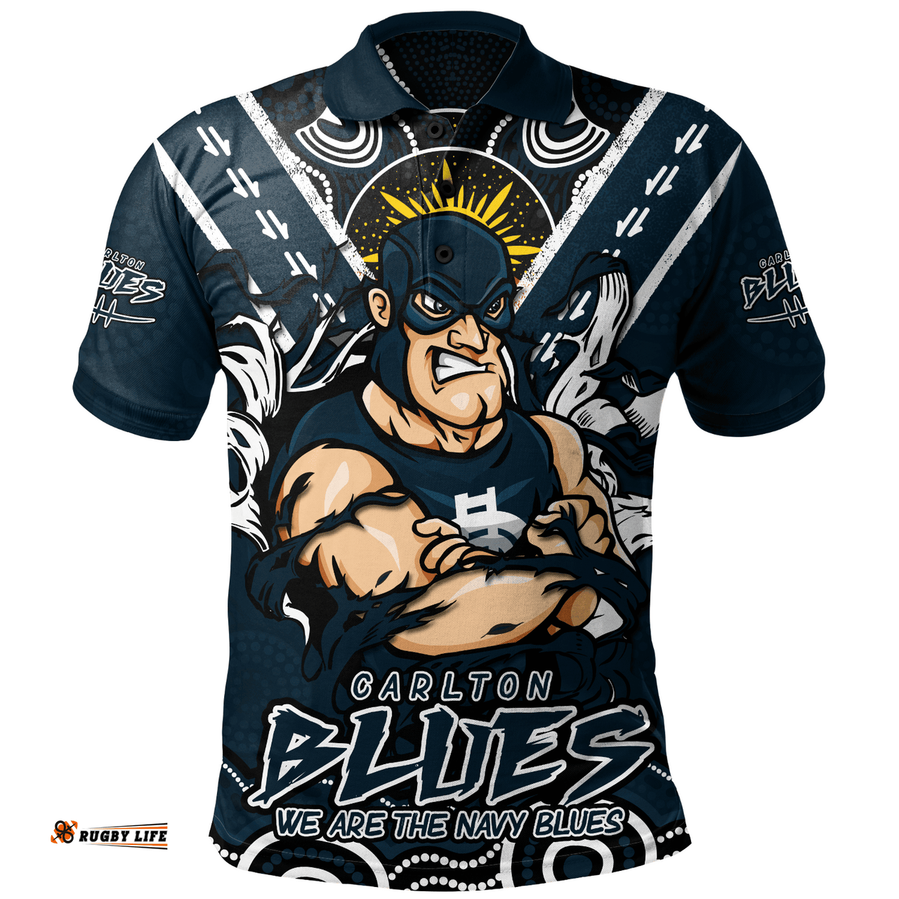 Amazing Aussie Carlton Ripped Legacy Of The Game Polo Shirt