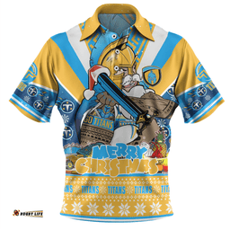 Amazing Aussie Gold Coast Titans Christmas Custom Gold Coast Titans Santa Aussie Big Things Polo Shirt