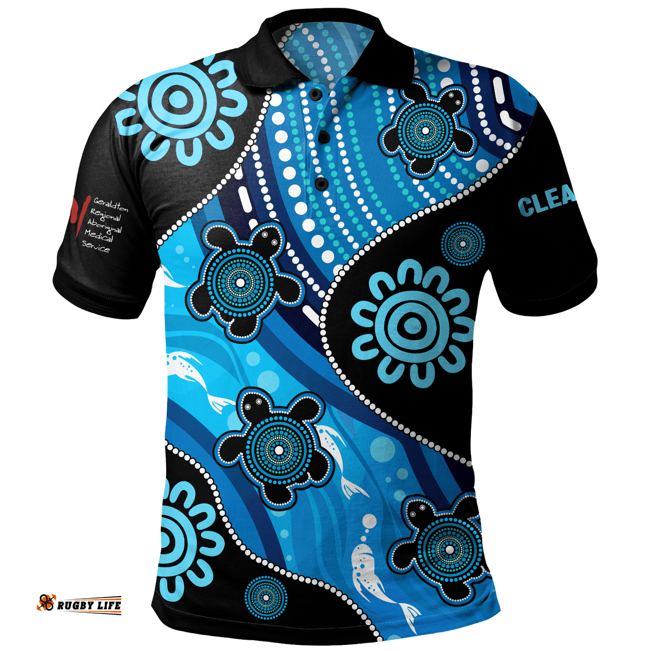 Amazing Aussie (Custom) Indigenous Australian Aboriginal Aboriginal Inspired Dreamtime River And Turtles Dot Art Painting Polo Shirt