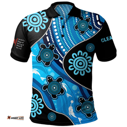 Amazing Aussie (Custom) Indigenous Australian Aboriginal Aboriginal Inspired Dreamtime River And Turtles Dot Art Painting Polo Shirt