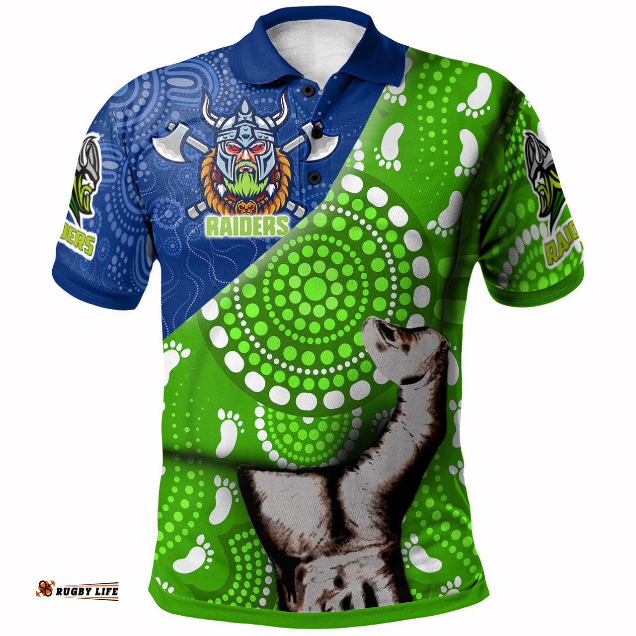Amazing Aussie Canberra Raiders Patronage Custom Canberra Raiders Bloods In My Veins Polo Shirt