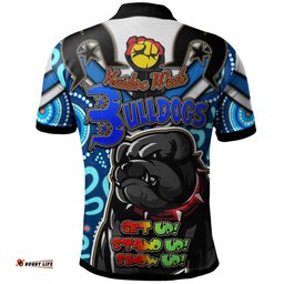 Amazing Aussie Canterbury Bankstown Bulldogs Custom Naidoc Week "Get up! Stand up! Show up!" Canterbury Bankstown Bulldogs And Ball Aboriginal Inspired Patterns Polo Shirt