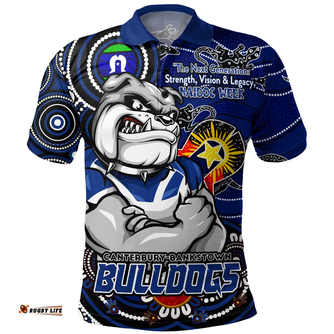 Amazing Aussie Canterbury Bankstown Bulldogs Spirit Of NAIDOC Series Polo Shirt