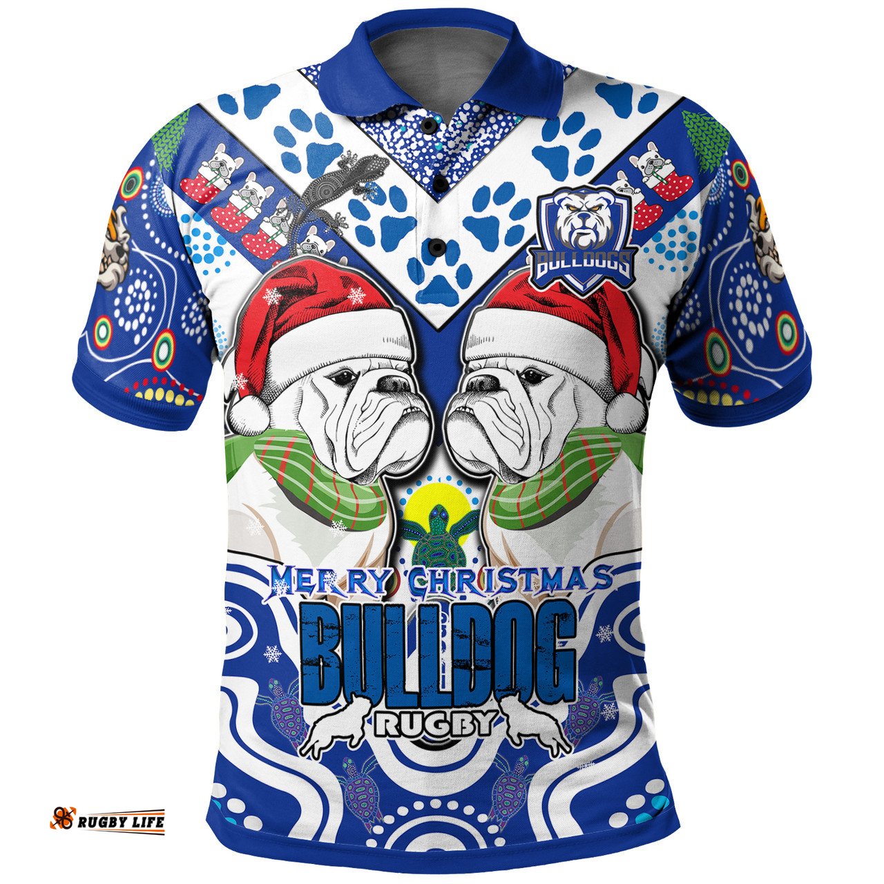 Amazing Aussie Australia Canterbury Bankstown Christmas Custom Merry Canterbury Bankstown Christmas Indigenous Polo Shirt