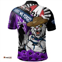 Amazing Aussie Geelong Cats ANZAC Day Honor Purple Valor And Spirit Polo Shirt