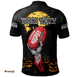 Amazing Aussie Collingwood Full Moon Fever Halloween Supporter Polo Shirt