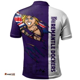Amazing Aussie Fremantle Burning Passion Of Power Scratch Style Polo Shirt