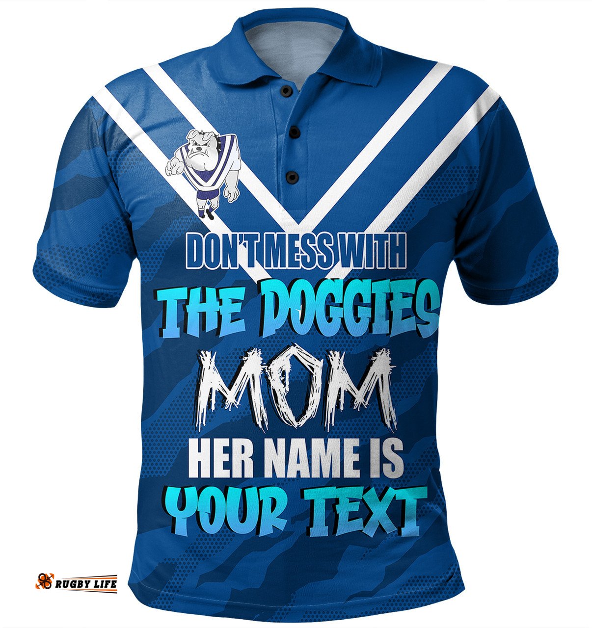 Amazing Aussie Canterbury Bankstown Bulldogs Mother's Day Screaming Mom and Crazy Fan Polo Shirt