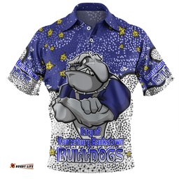 Amazing Aussie Canterbury Bankstown Bulldogs Custom Team With Dot And Star Patterns For Tough Fan Polo Shirt