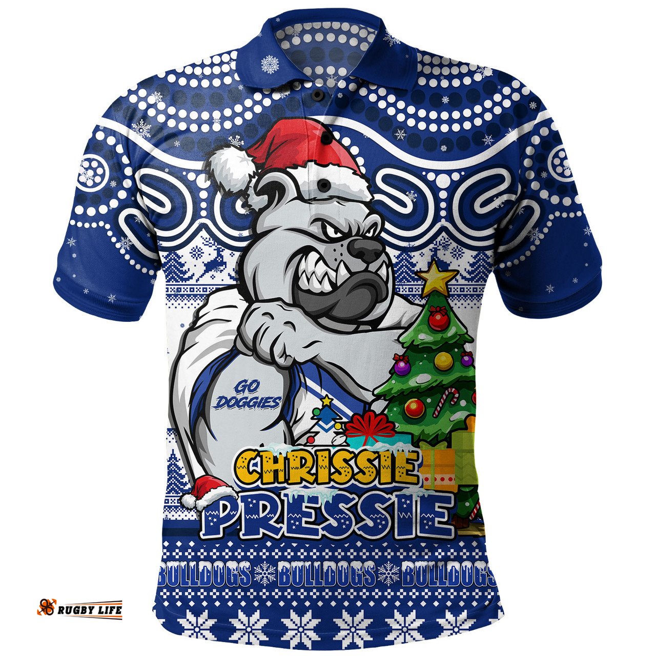 Amazing Aussie Canterbury Bankstown Bulldogs Aussie Ugly Christmas For Die Hard Fan Supporters Polo Shirt