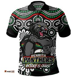 Amazing Aussie Penrith Panthers Aboriginal Inspired Tough Fan Rugby For Life Polo Shirt