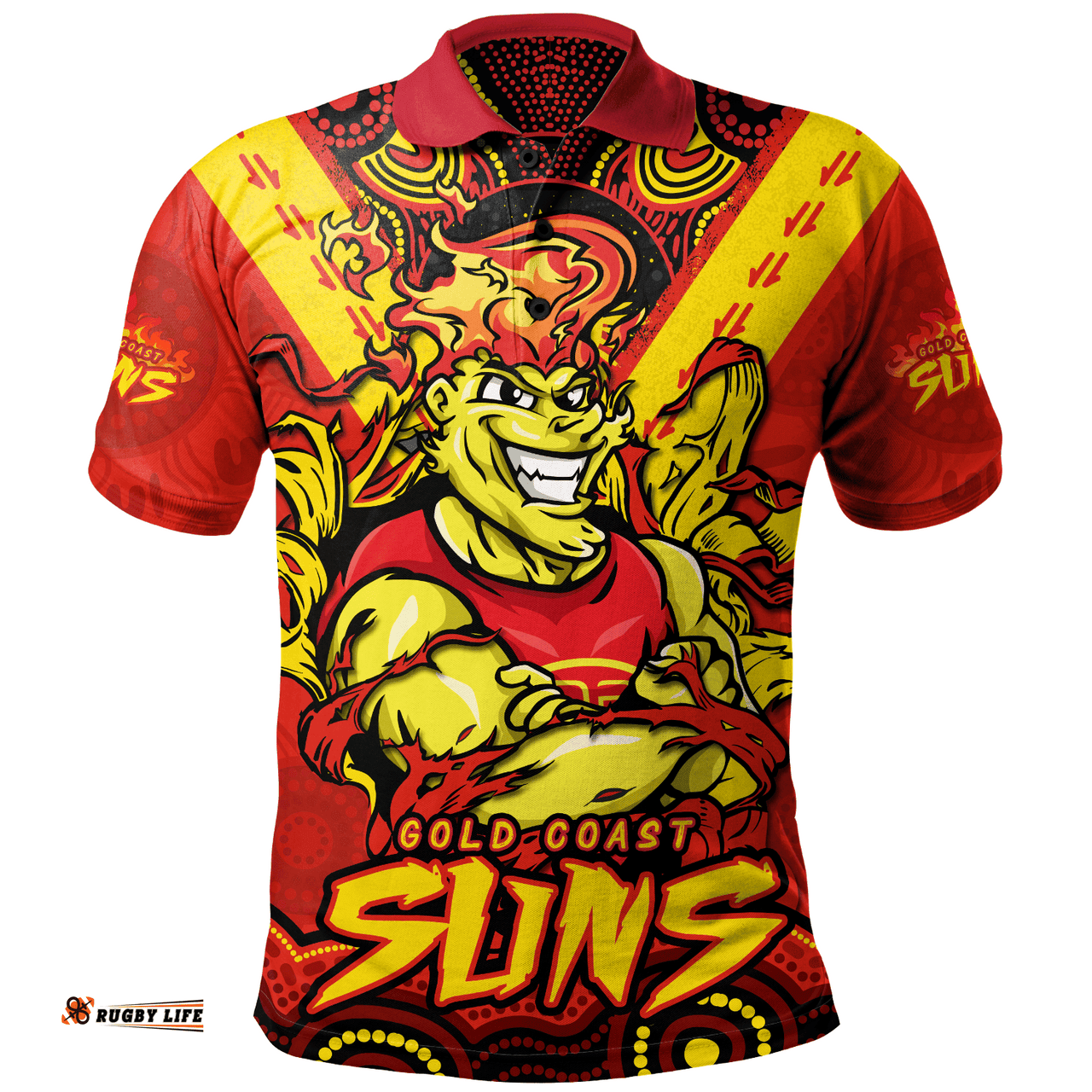 Amazing Aussie Gold Coast SUNS Ripped Legacy Of The Game Polo Shirt