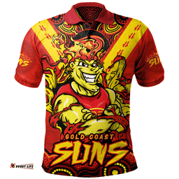 Amazing Aussie Gold Coast SUNS Ripped Legacy Of The Game Polo Shirt