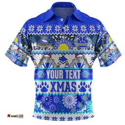 Amazing Aussie Canterbury Bankstown Bulldogs Christmas Aboriginal Custom Indigenous Knitted Ugly Xmas Style Polo Shirt