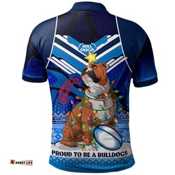 Amazing Aussie Canterbury Bankstown Bulldogs Christmas Custom Pride To Be A Canterbury Bankstown Bulldogs Ugly Christmas Pattern And Aboriginal Inspired Polo Shirt