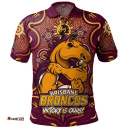 Amazing Aussie Brisbane Broncos Aboriginal Pattern Inspired Victory Is Ours Polo Shirt