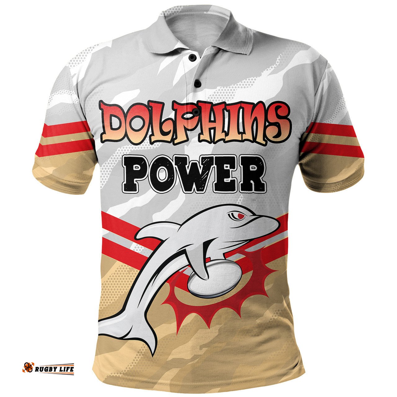 Amazing Aussie Redcliffe Dolphins Custom Redcliffe Dolphins Supporter Polo Shirt