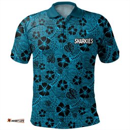 Amazing Aussie Cronulla Sutherland Sharks Scream With Tropical Patterns Polo Shirt
