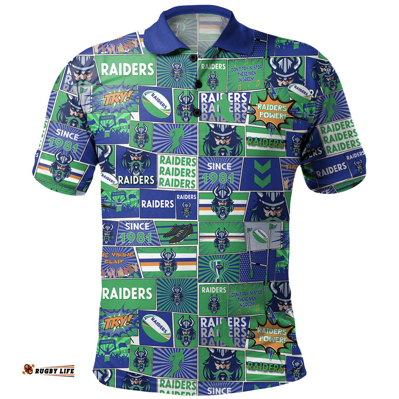 Amazing Aussie Canberra Raiders Team Of Us Die Hard Fan Supporters Comic Style Polo Shirt
