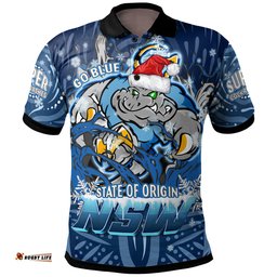 Amazing Aussie Cockroaches Christmas Custom NSW Blues Cockroaches Mascot With Aboriginal Inspired Christmas Polo Shirt