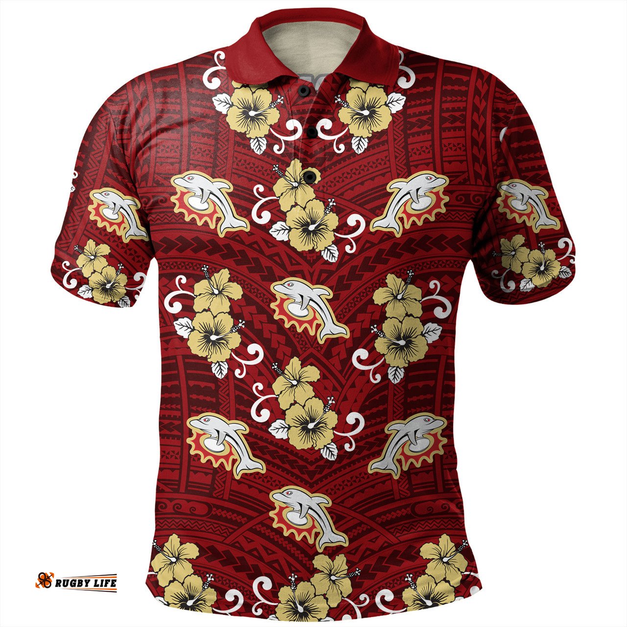 Amazing Aussie Redcliffe Dolphins Custom Redcliffe Dolphins With Maori Patterns Polo Shirt