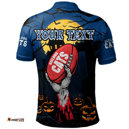 Amazing Aussie Geelong Cats Full Moon Fever Halloween Supporter Polo Shirt