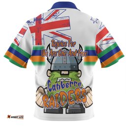 Amazing Aussie Canberra Raiders Happy Australia Day We Are One And Free V2 Polo Shirt