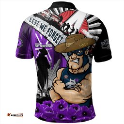 Amazing Aussie Carlton ANZAC Day Honor Purple Valor And Spirit Polo Shirt