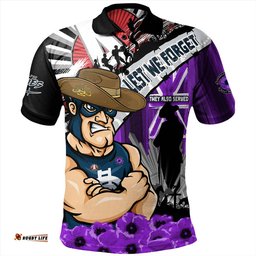 Amazing Aussie Carlton ANZAC Day Honor Purple Valor And Spirit Polo Shirt