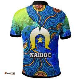 Amazing Aussie Gold Coast Titans Naidoc Custom Naidoc Week and Torres Strait Island with Aboriginal Inspired Dot Painting Style Polo Shirt