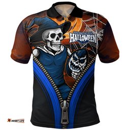 Amazing Aussie Carlton Halloween Night Reaper Zipper Polo Shirt