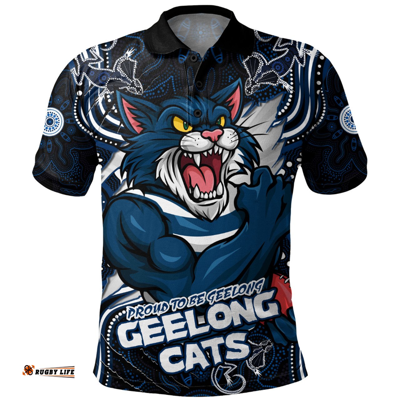 Amazing Aussie Geelong Cats Spirit Warriors Of The Game Polo Shirt