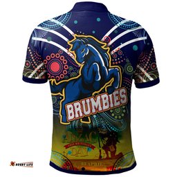 Amazing Aussie Brumbies Rugby Anzac Day "Lest We Forget" Brumbies Aboriginal Inspired Pattern With Horse Polo Shirt