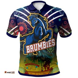 Amazing Aussie Brumbies Rugby Anzac Day "Lest We Forget" Brumbies Aboriginal Inspired Pattern With Horse Polo Shirt